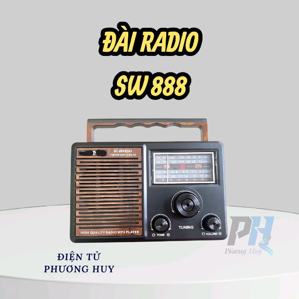 Đài Radio Đài Radio SW-888 âm thanh cực hay dành cho người già- Điện Tử Phương Huy -