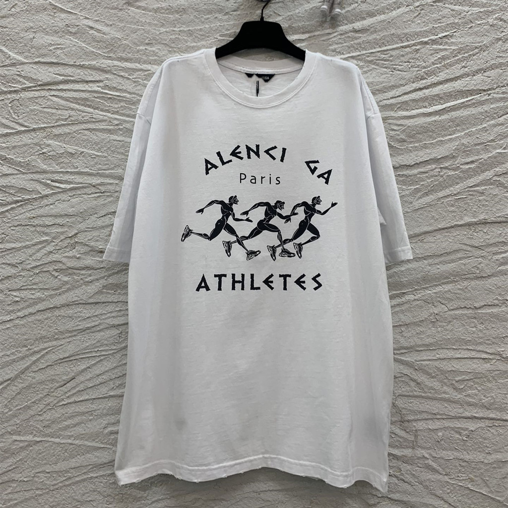 BL*G Summer new competitive marathon running print OS Loose Fit Unisex Short Sleeve T Shirt