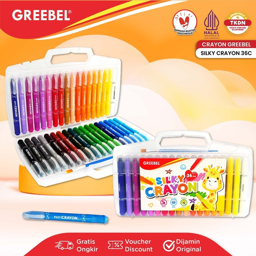 GREEBEL Silky Crayon 36 Màu / Bút chì lụa 36 Bộ màu / Bút chì màu mịn