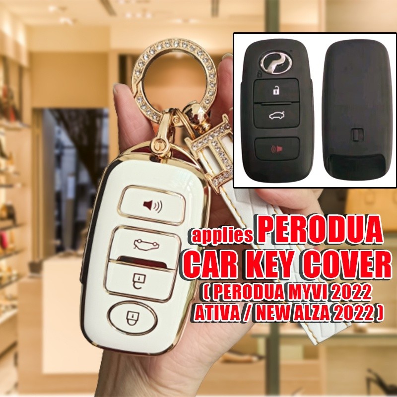 TPU Chìa Khóa Xe Ô Tô Dành Cho 4 Nút Perodua Axia Ativa Myvi Alza Veloz 2022 2023 2024 Chìa Khóa Chì