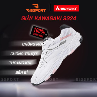  Giày Cầu Lông Kawasaki A3324 Chính Hãng - Trắng Hồng - Ổn Định - Giảm Chấn - Đế Chống Trượt Trên Mọi Sàn - Nhẹ Khi Mang 