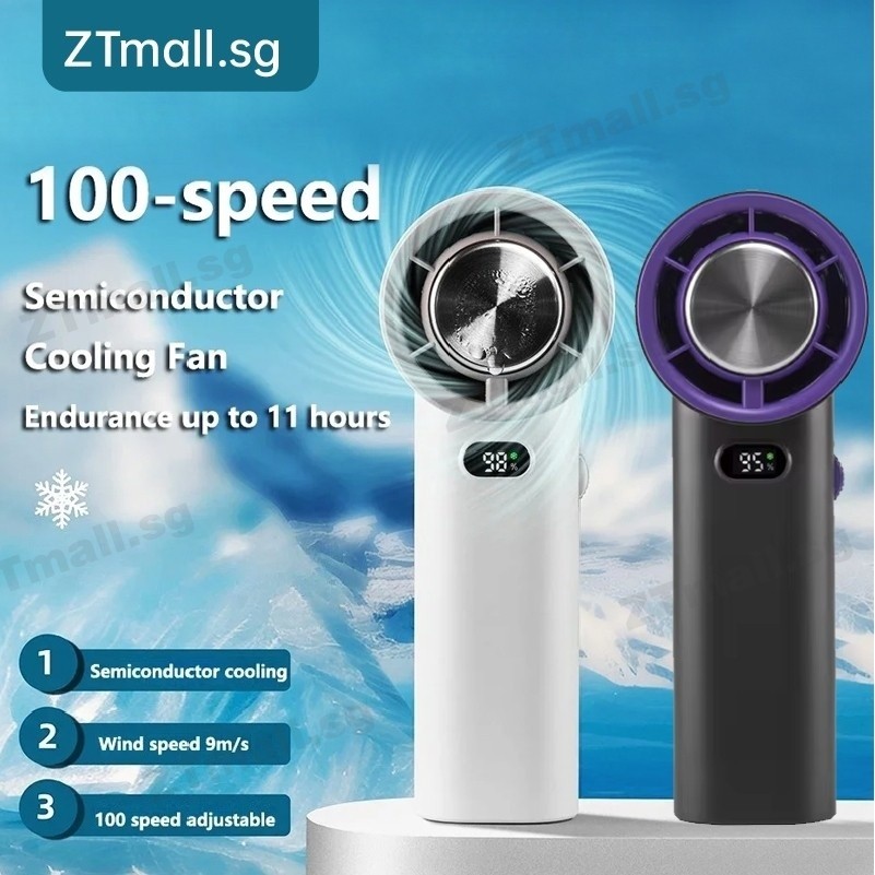 JUZ [SG Stock] Portable Handheld Turbo Fan 100 Speeds Adjustable Jet Fan Air Conditioner Refrigerati