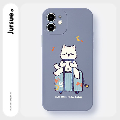 JURSUE Ốp lưng dễ thương đẹp hoạt hình độc lạ ngộ nghĩnh nữ chống sốc chống bẩn mềm cho iPhone 17 Air 16 15 14 13 12 11 PRO MAX SE 2020 X XR XS ip 8 7 Plus kute MZ506769