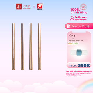 ZWILLING - Bộ Đũa Ăn Minimal Màu Vàng Hồng - 4 Cặp