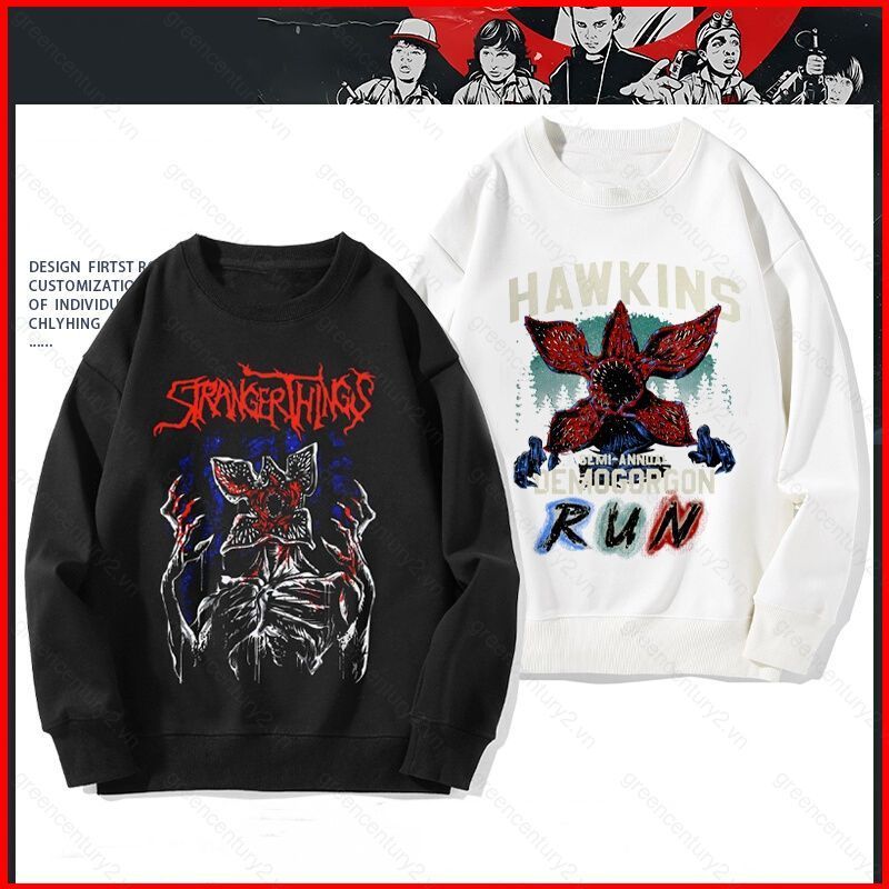 Netflix Stranger Things Season 5 Demogorgon Anime Áo Unisex Dài Tay