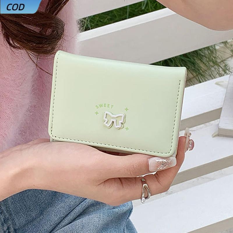 COD thời trang và giản dị Hàn Quốc Bow Wallet Ngắn phụ nữ S Wallet Change Card Bag VN