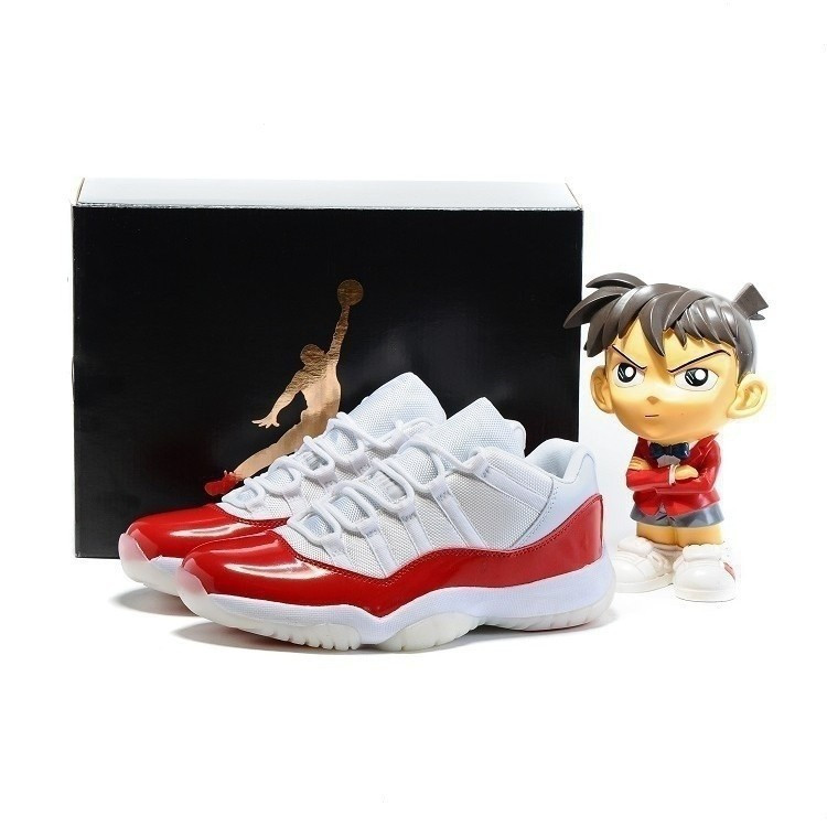 Air Jordan 11 mới đích thực màu trắng thấp / Varoma đỏ-đen nam và nữ size 528895-102-d 4148 N cq9w e
