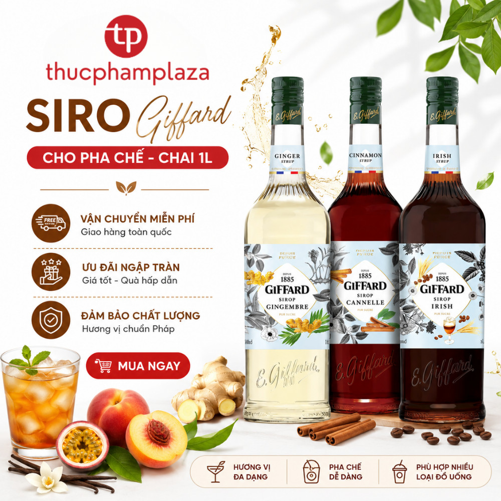 Siro Giffard chai 1L dành cho pha chế