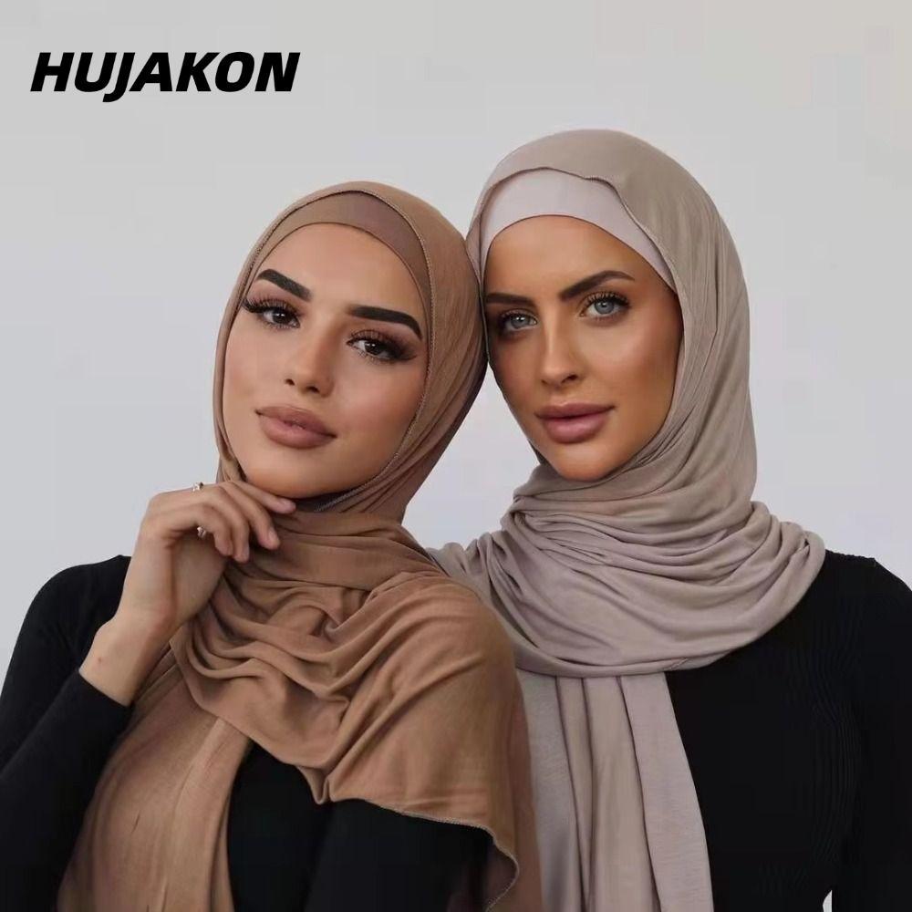 HUJAKON Đồng Bằng Hijab, Khăn Hijab Modal Cotton 170x60cm, Thời Trang Mềm Áo Hijab Nữ