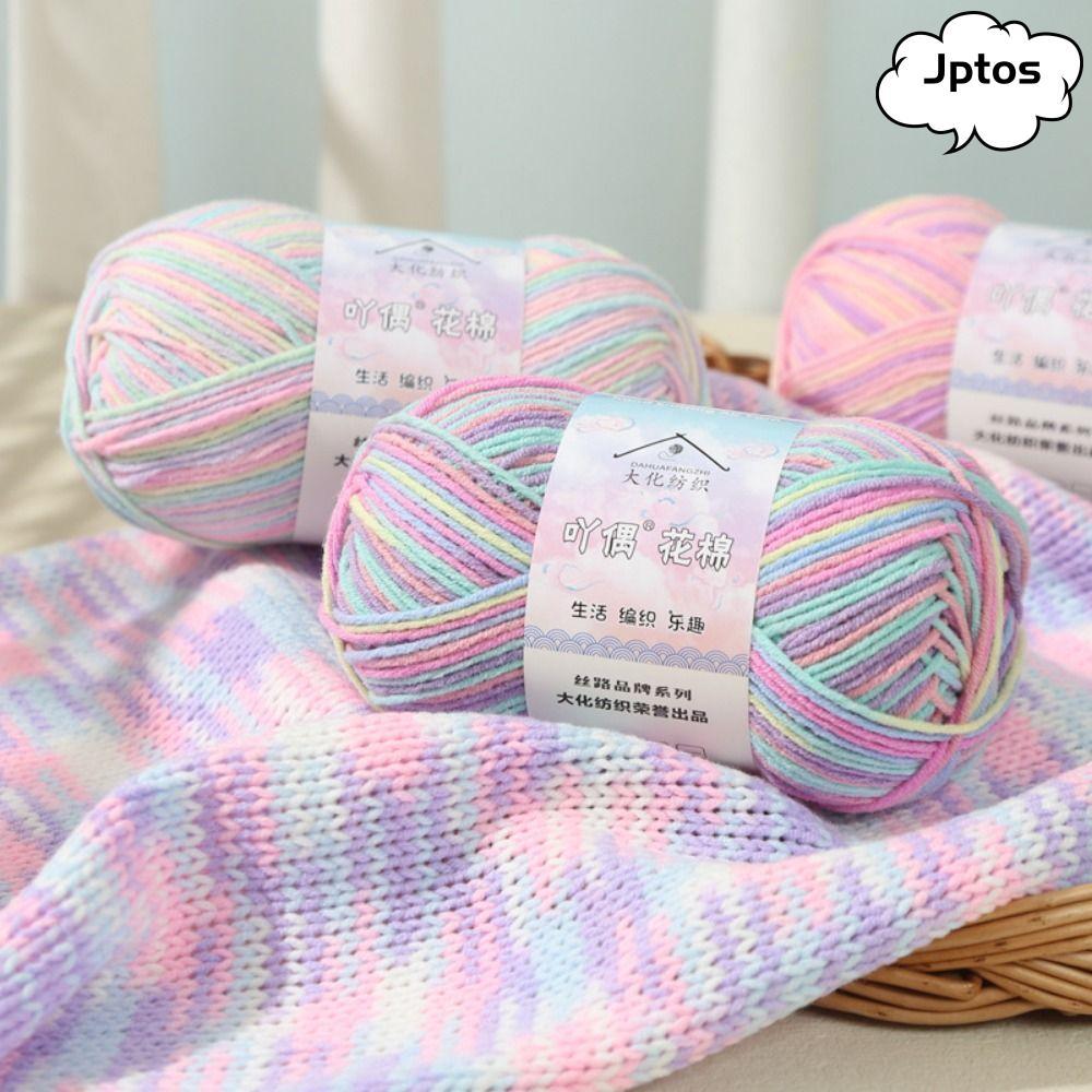 JPTOS Sợi Đan, Sợi Đếm 16S Màu Gradient Nhuộm Sợi Cotton, Sáng Tạo Chải Cotton 4Ply 50g / Bóng Chải 