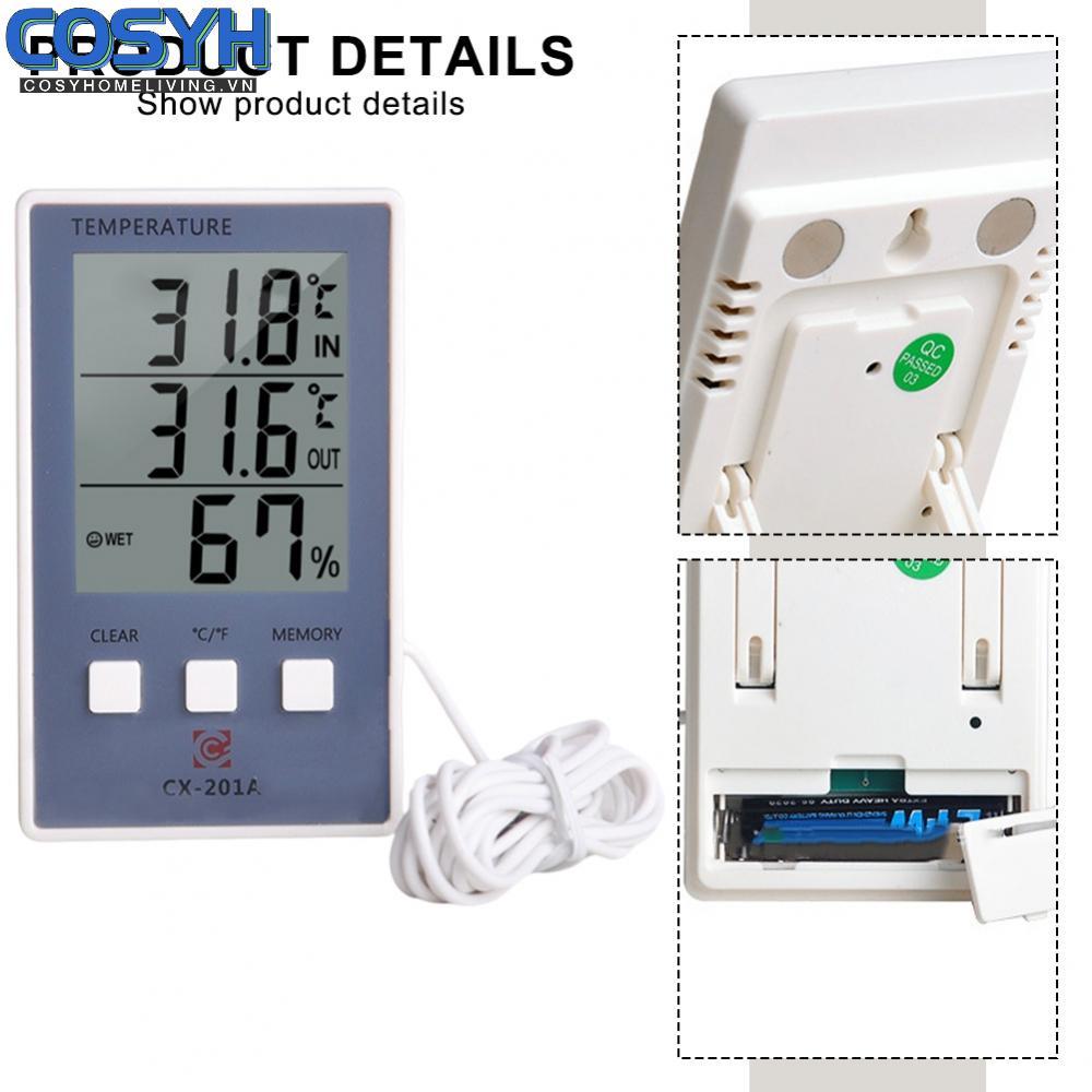 <cosyh>Portable Indoor and Outdoor Thermometer and Hygrometer with Fish Tank Capability