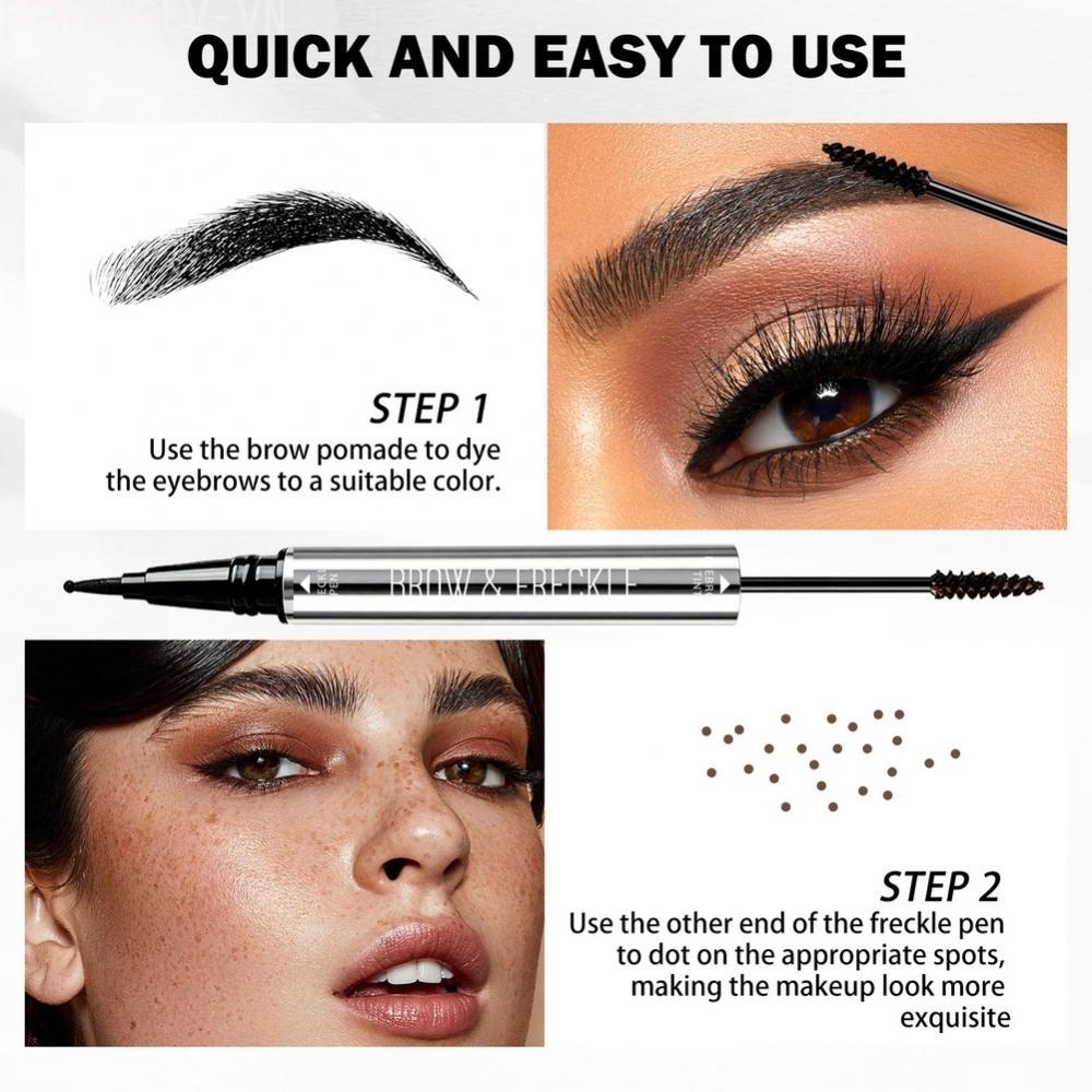 {WELV}Double Ended Eyebrow Tint Freckle Pen 4 Colors Waterproof Precision Tip