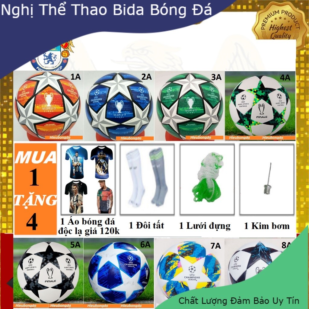 Quả bóng đá C1 số 5 Trái bóng đá Ngoại Hạng size 5 mua bóng tặng quà trái banh quả banh C1 trẻ em ng