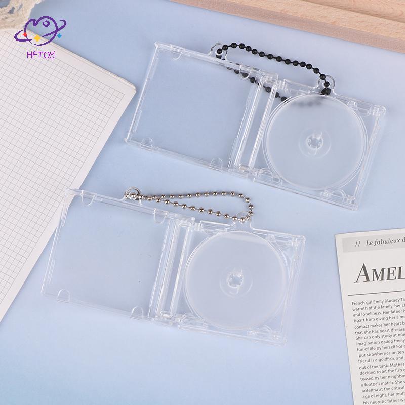 HFTOY 1 Cái nk Album Mini CD Case + CD Móc Khóa Cho DIY Móc Khóa Bapa Treo Trang Trí Dây Xích / Kẹp 