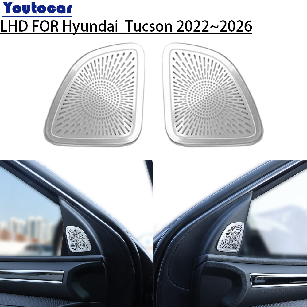 Phụ Kiện Nội Thất Cho Xe Hyundai Tucson NX4 2022-2026 Thép Không Gỉ A-Pillar Loa Âm Thanh Màu Đen Ba