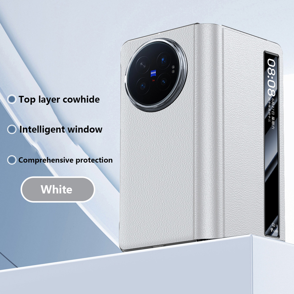 Ốp Lật Da Siêu Mỏng Cho VIVO X Fold6 Fold 6 FOLD6 5G Smart Touch View Cửa Sổ Bảo Vệ Điện Thoại