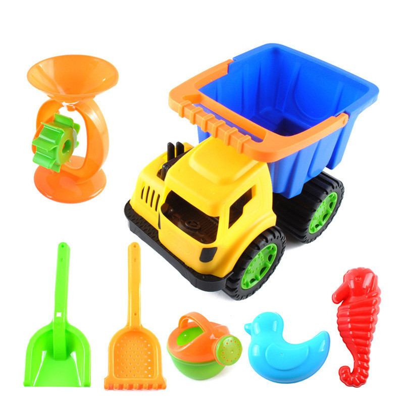 Cung cấp SM302944 Bộ 7 Xe Kỹ Thuật ATV Trẻ Em Chơi Cát Chơi Nước Đồng Hồ Cát ATV Đồ Chơi