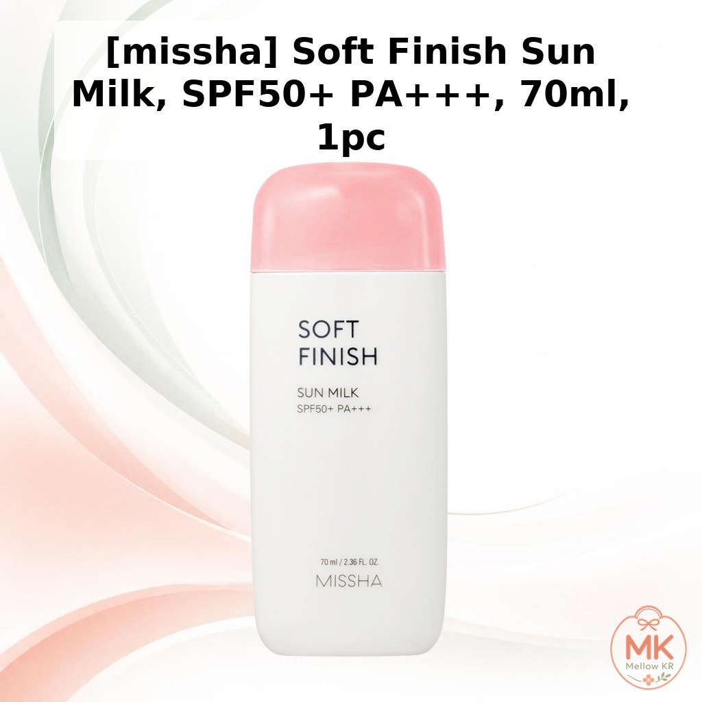 [missha] Sữa chống nắng Soft Finish, SPF50 + PA + + +, 70ml, 1pc / Sữa chống nắng Hàn Quốc SPF50 / S