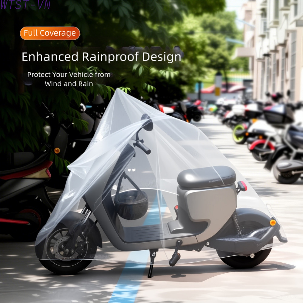 Electric Bike Cover Elastic Fit Transparent Design For Electric Vehicle