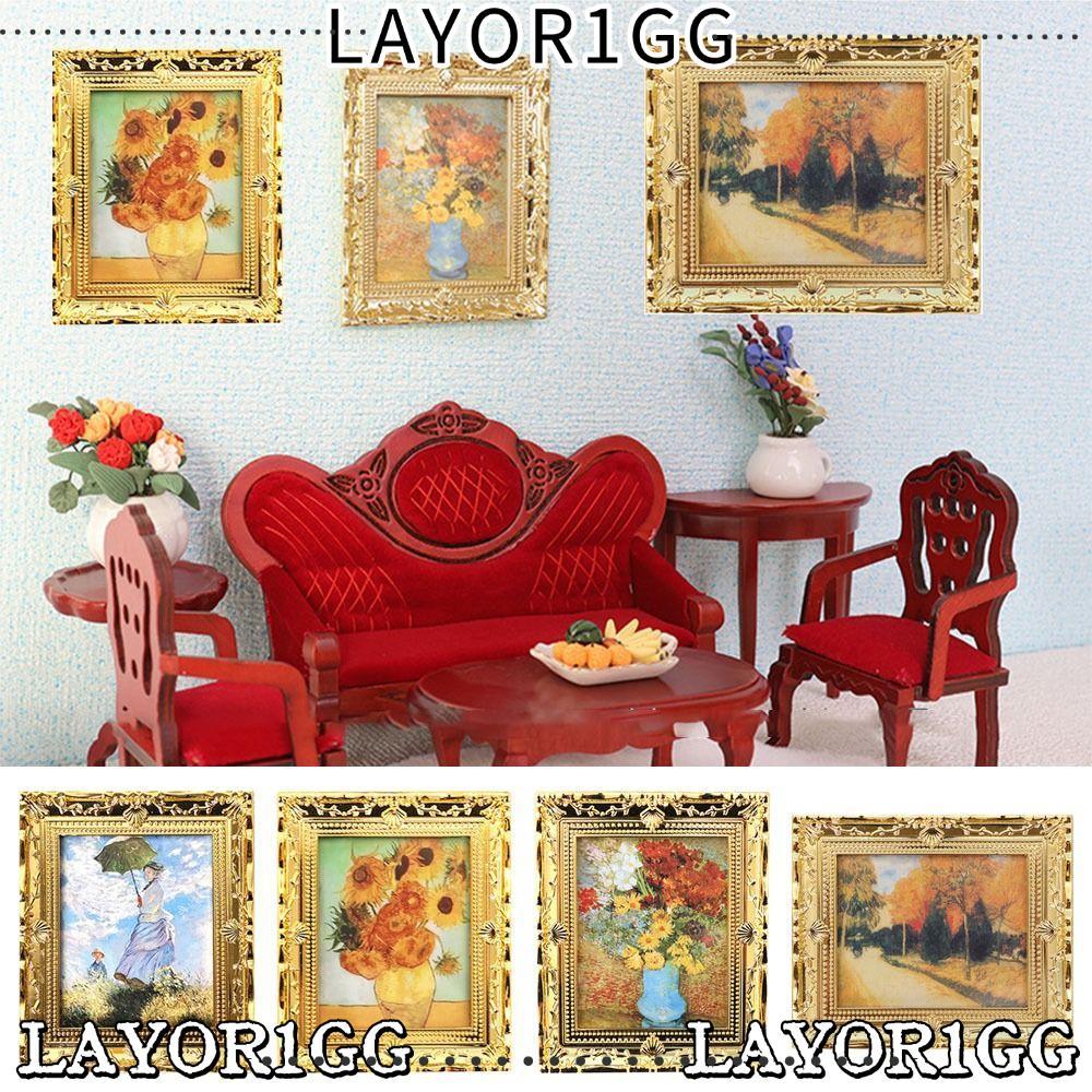 LAYOR1GG Khung Ảnh Nhựa Mini Crafts 1 / 12 Mô Hình Nội Thất Mô Phỏng