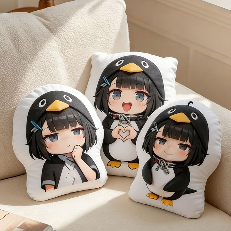 Guguga Little Penguin Sang Trọng Gối Anime Ngoại Vi Gối Mặt Dây Chuyền Nam Nữ Quà Tặng Sinh Nhật