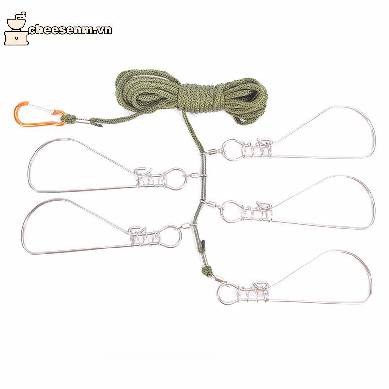 Cheenm Fishing Lo Bule Fishing Snaps Chain Stringer With Float Live Fish Lo Belt VN