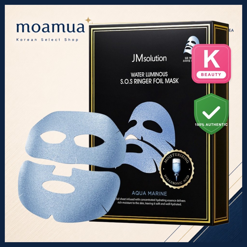 [JMsolution] Mặt nạ lá Ringer S.O.S phát sáng nước, Aqua Marine, 1 cái / Mặt nạ lá Hàn Quốc / Aqua M