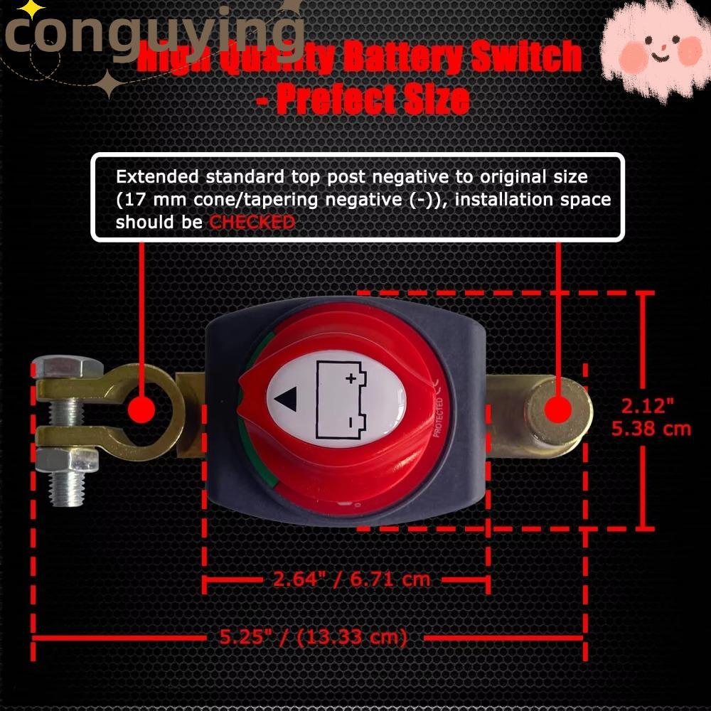 Bộ cách ly pin CONGUYING, Công tắc ngắt kết nối pin bật / âm, Bộ phận ngắt mạch 12-48V cho ô tô / Rv