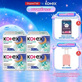 Combo 4/Combo 8 gói Băng vệ sinh Kotex Biocare Ban Đêm SMC 32CM - 7 miếng/gói