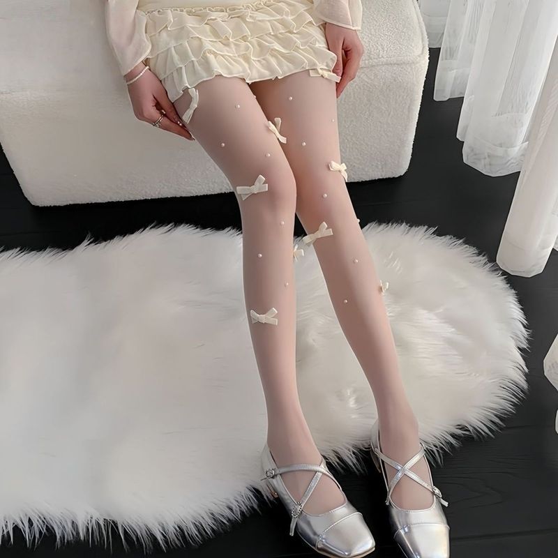 Nơ Trắng Vớ Nữ Xuân Hè lolita Trắng Vớ lolita Công Chúa Phong Cách Mặc Cô Gái Đế Tất 7.15