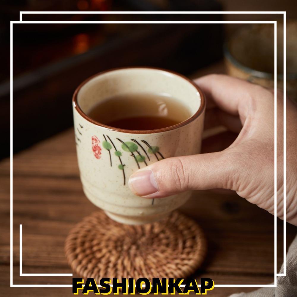 IFASHIONKA Kungfu Teacup, Cốc trà vẽ tay bằng gốm hoa cá, Vintage 2,8 inch Chim Underglaze Color Tea