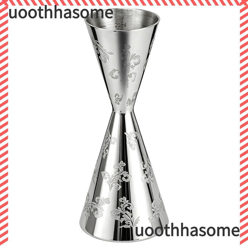 UOOTHASHASOME Đôi Đầu Jigger, Lá Inox Thiết Kế Sọc Cocktail Jigger Cup, Chuyên Nghiệp 30 / 60ml Bart