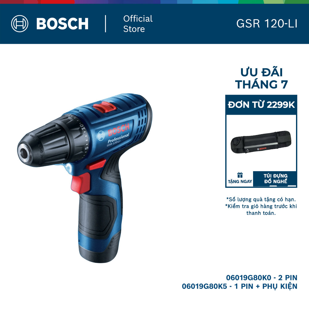 Máy khoan vặn vít dùng pin Bosch GSR 120-LI
