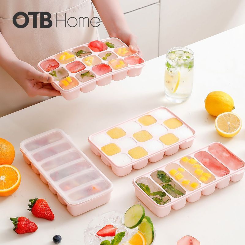 OTB Silicone Ice Box Hộ Gia Đình Khay Đá Khuôn Lớn Ice Cube Ice Box Cho Bé Hộp Bổ Sung Thực Phẩm Cấp