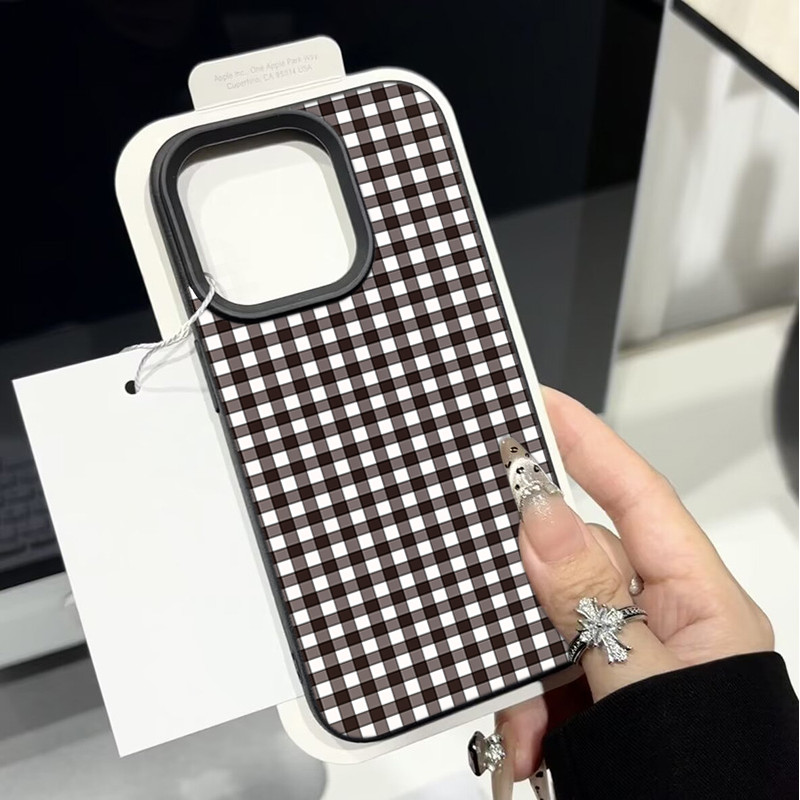 ỐpLưng Mô Hình Nâu Đơn Giản Mô Hình Da Giả Vật Liệu IPhone 17 16 15 14 13 12 11 Pro Max Plus XR XS M
