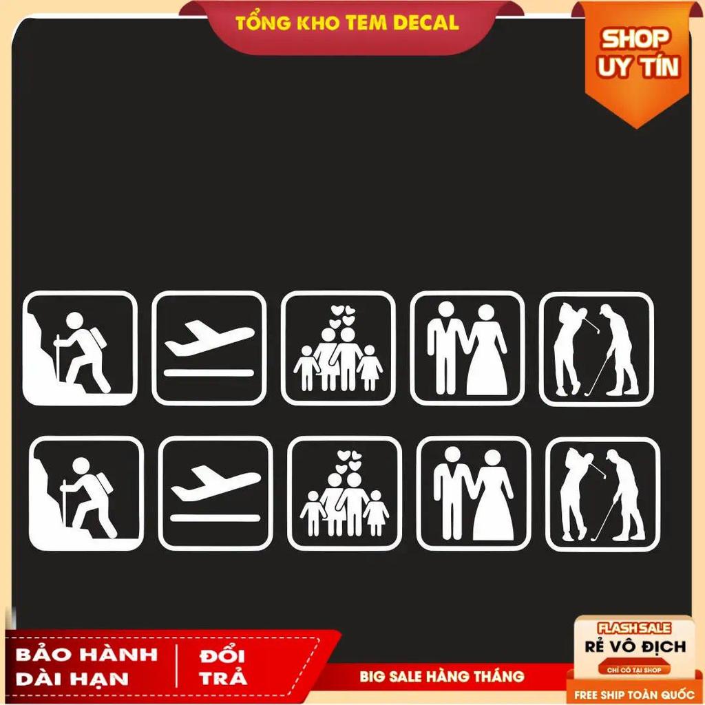Tem tiện ích icon dán xe khách , xe du lịch.