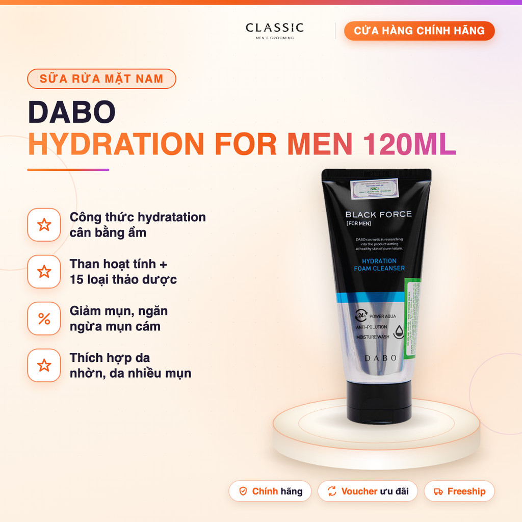 Sữa Rửa Mặt Nam Dabo Hydration For Men 120ml