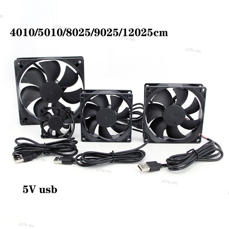 5V USB 4CM 5CM 120x120x25mm 80x80x25mm 5010 9025 nam Vỏ làm mát điện Quạt 8cm 12cm cho đầu thu DVR R