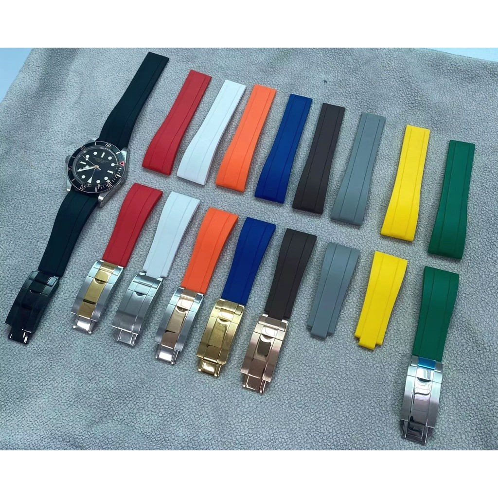 7/18✈Thích hợp cho Rolex Rolex GMT Daytona Submariner Dây đeo vòng tay cao su Oyster Silicone chất l