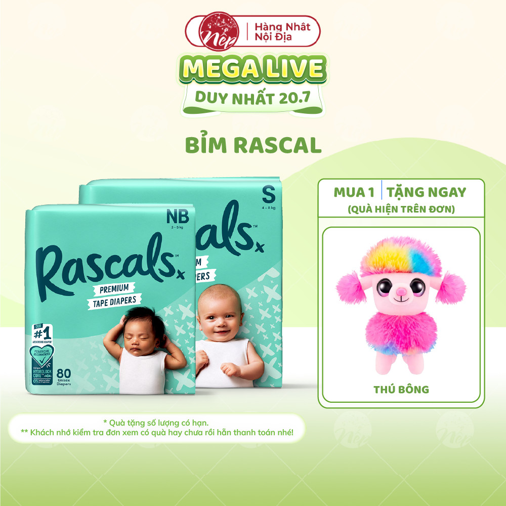Tã bỉm dán Rascal + Friends size NB80/S70 Hàng chính hãng - nepshop1