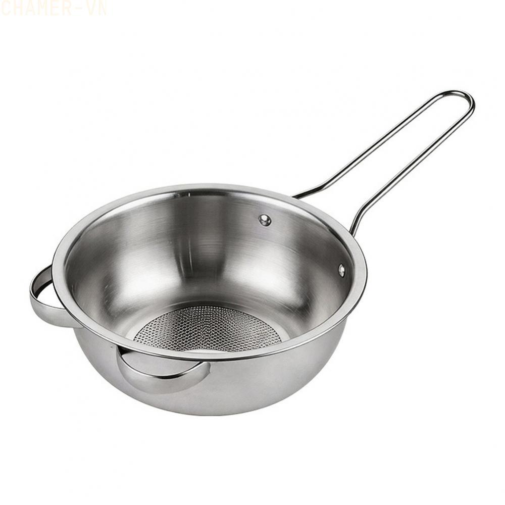【CHAMER】Stainless Steel Mesh Strainer Basket with Handle for Rice Fruits Pasta and Flour【HomeLiving】