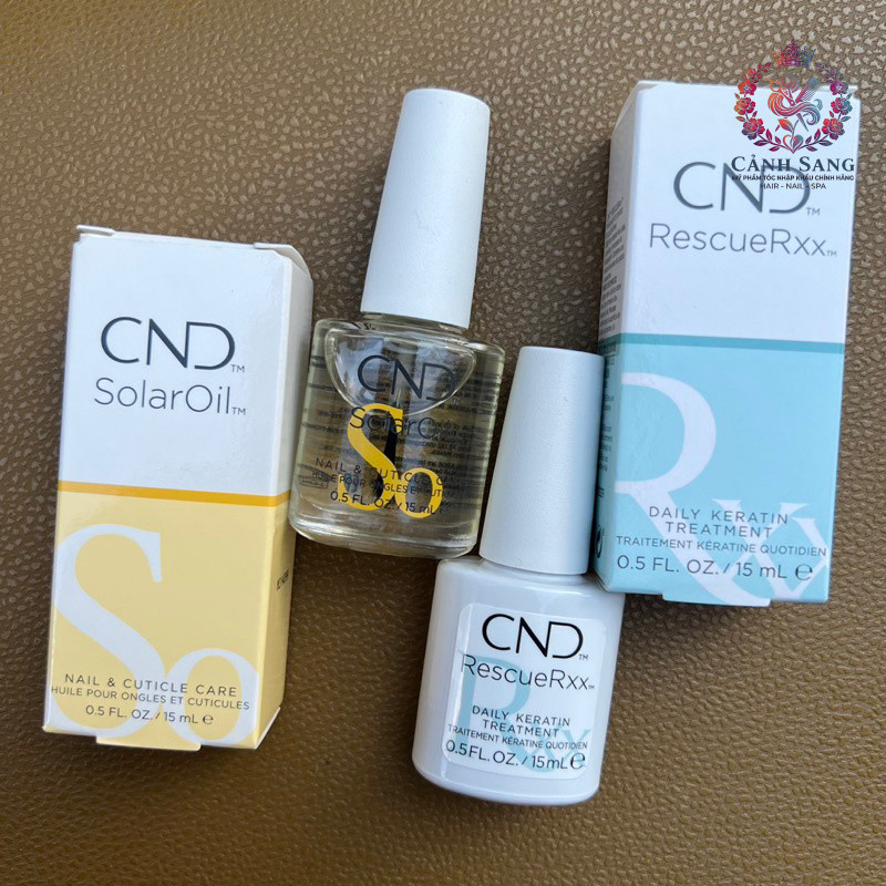 Bộ đôi dưỡng móng thần thánh CND Solar Oil và Rescue RXx 15ml ( NEW ) .CS