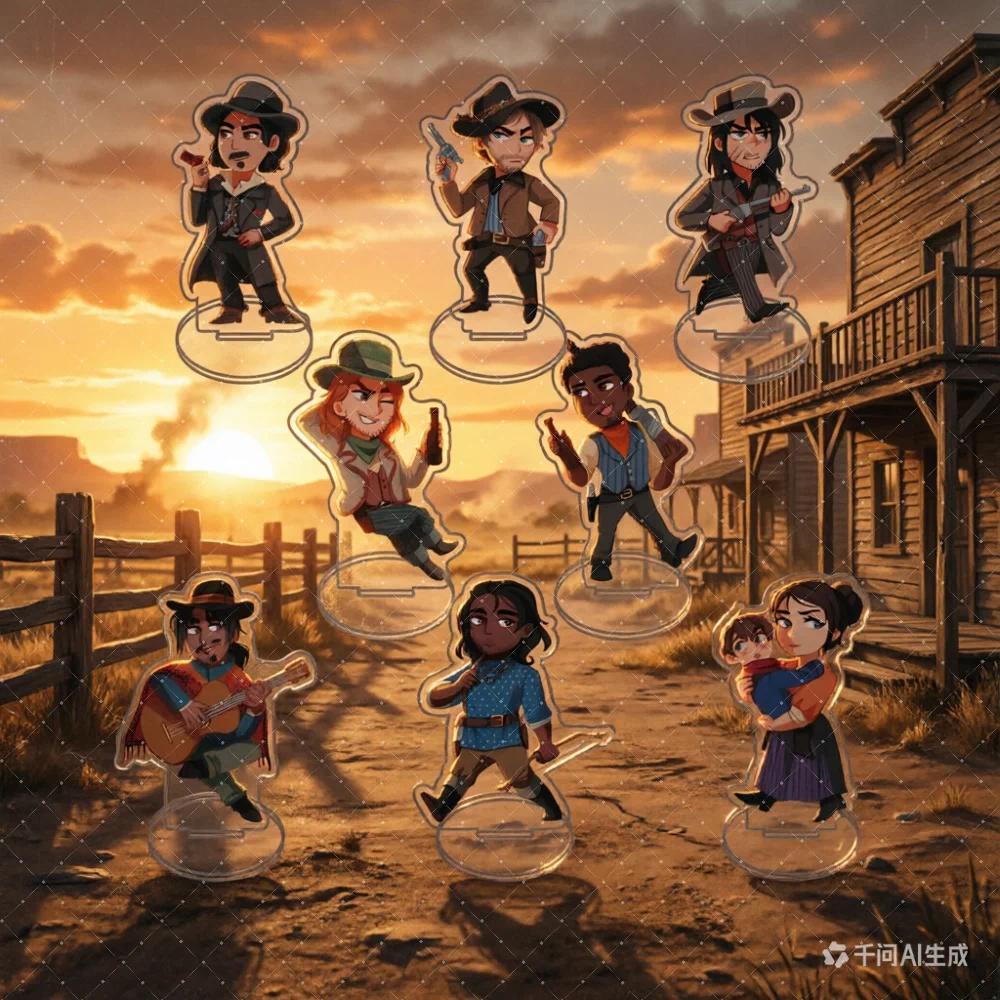 Standee Mô Hình Red Dead Redemption  Acrylic, Charles Smith Arthur Morgan John Marston Figure Model,