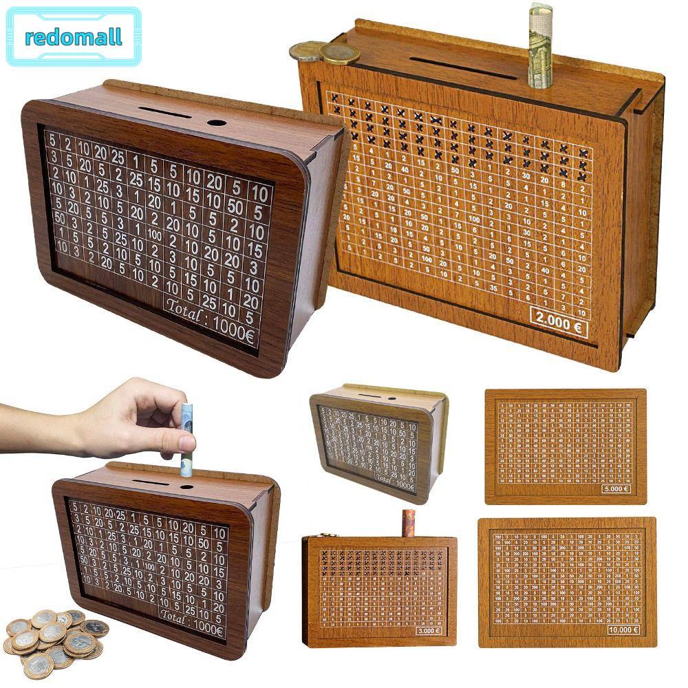 Hộp đựng tiền REDOMALL, thủ công với mục tiêu tiết kiệm tiền Counter Piggy Bank, Hộp tiết kiệm tiền 
