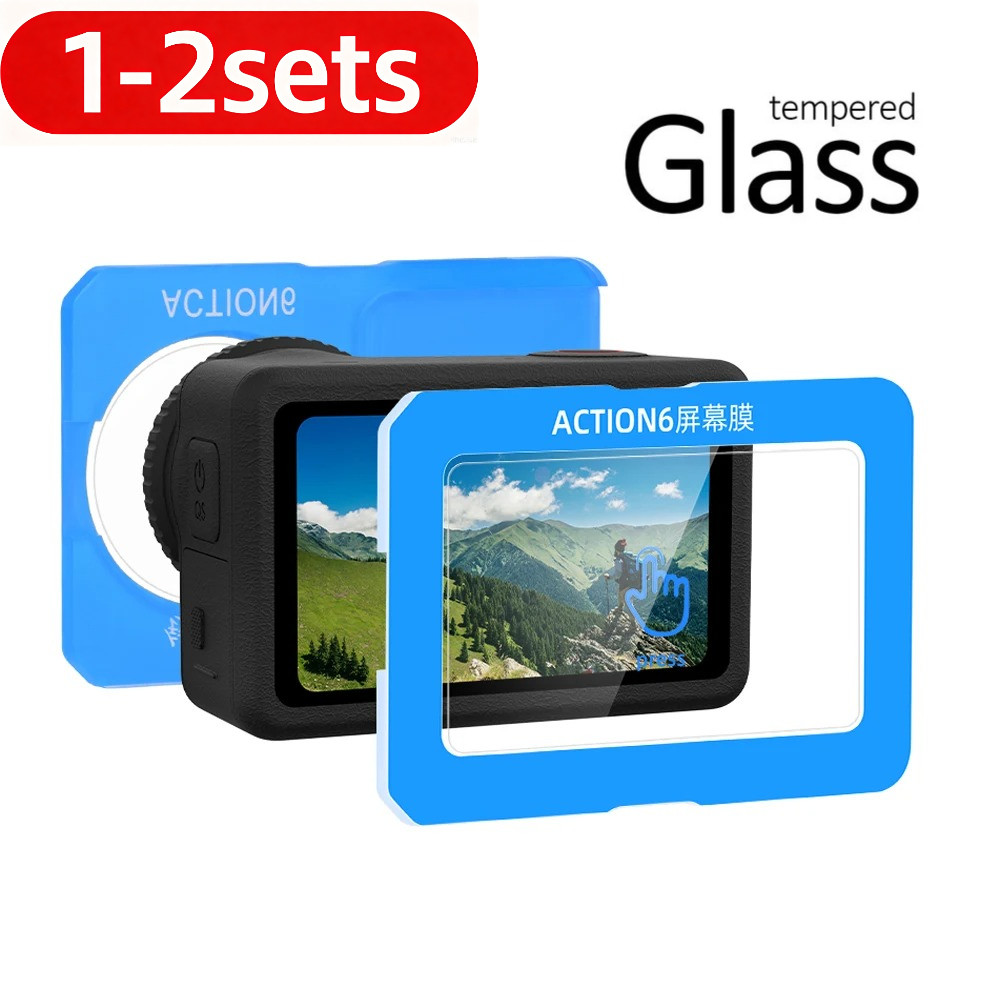 1-2 Bộ Dành Cho DJI Osmo Action 6 5 Pro 4 3 Camera 9H Kính Cường Lực Cho DJI Osmo Action6 Action5Pro