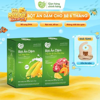 Bột ăn dặm Mămmy cho bé 6 tháng tuổi bổ sung DHA, Sắt giúp bé phát triển khỏe mạnh, thông minh
