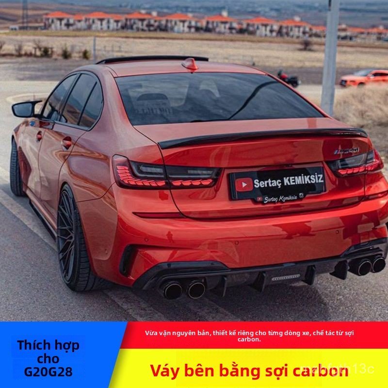 Ốp sườn carbon xe BMW 3 series G20 G28 độ body kit phong cách MP líp hông cản trước sau bền đẹp giao