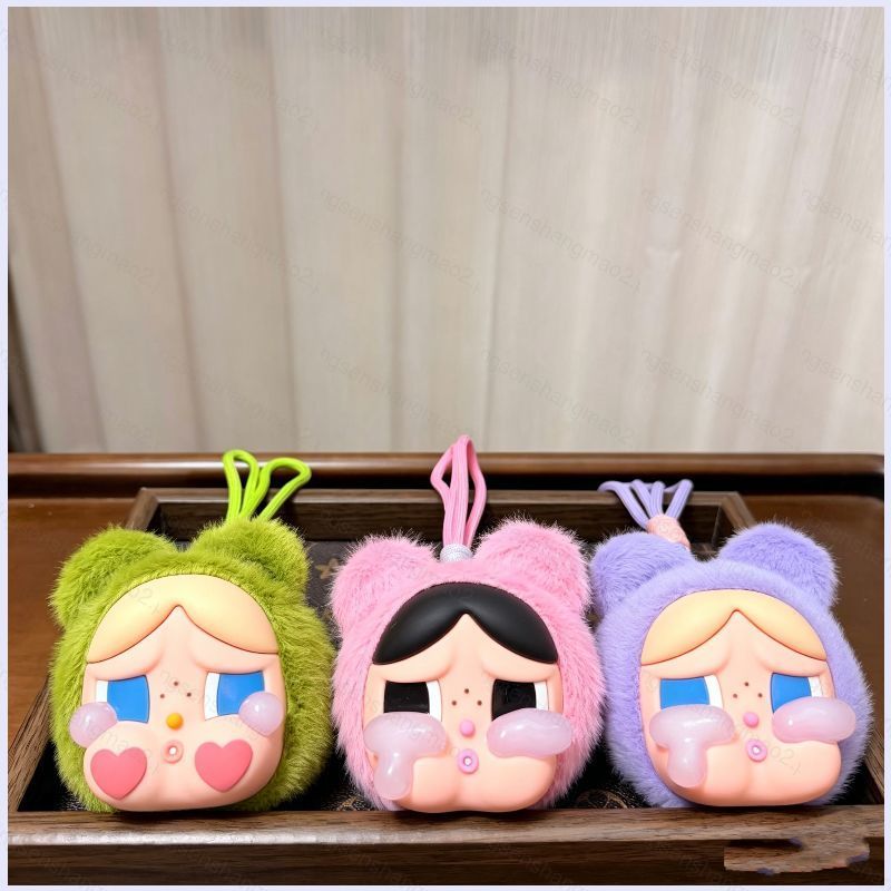PS2 New Cry Baby Big Head Bag Vinyl Face Sang Trọng Túi Chìa Khóa Đồ Chơi Hợp Thời Trang Mặt Dây Chu