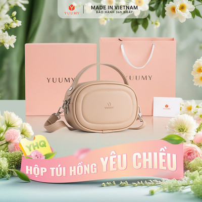 Bộ hộp quà YUUMY (Túi đeo chéo nữ YUUMY YN246 + Hộp quà YHQ2 + Túi giấy YTG2 + Túi rút BVR3838 + Thiệp cảm ơn YBT1)