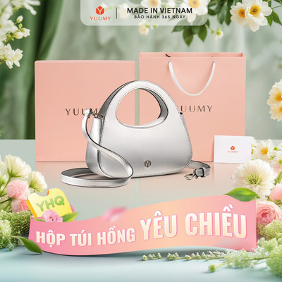 Bộ hộp quà YUUMY (Túi đeo chéo nữ YUUMY YN285 + Hộp quà YHQ2 + Túi giấy YTG2 + Túi rút BVR3838 + Thiệp cảm ơn YBT1)
